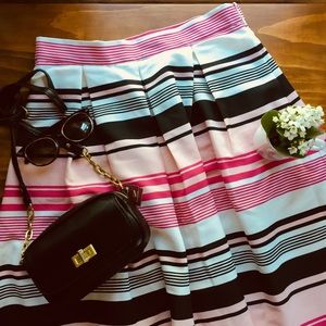 New York and Company Striped Pink Midi Skirt S 10